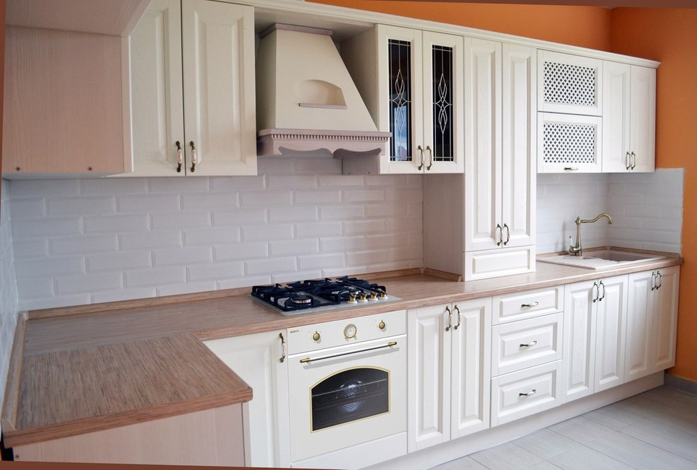 Белый кухонный гарнитур-Кухня МДФ в ПВХ «Модель 83»-фото2
