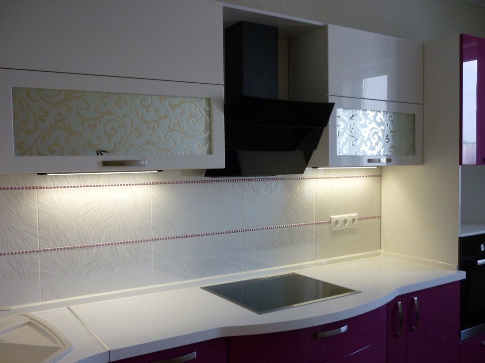 Встроенная кухня-Кухня МДФ в эмали «Модель 237»-фото3