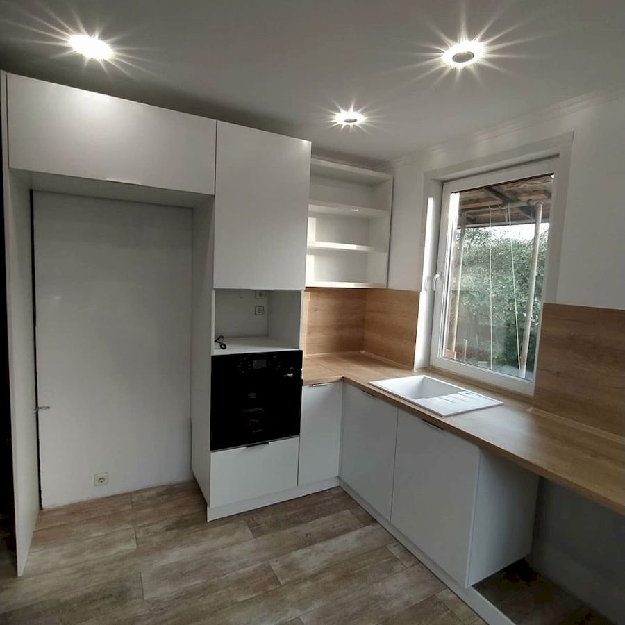 Белый кухонный гарнитур-Кухня МДФ в ПВХ «Модель 672»-фото3